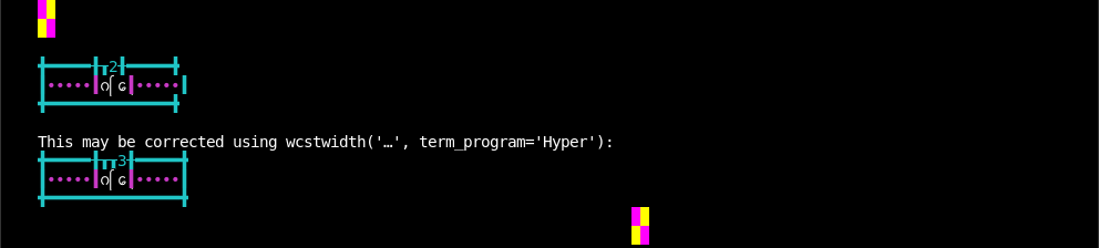 Terminal screenshot of the rendering discrepancy